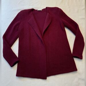 Vintage Calvin Klein burgundy maroon cardigan sweater with shoulder pads Large